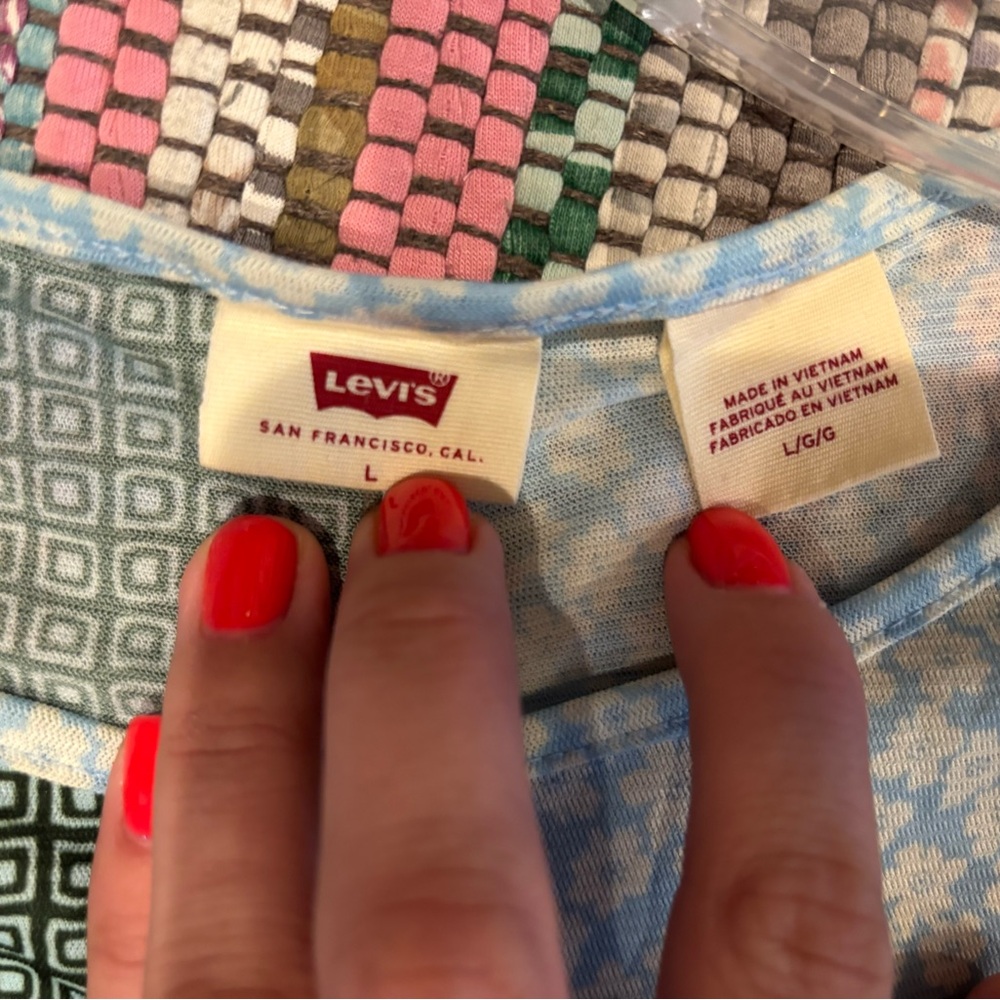 Levi's Multicolor Patchwork Top Mesh Size Large B… - image 3